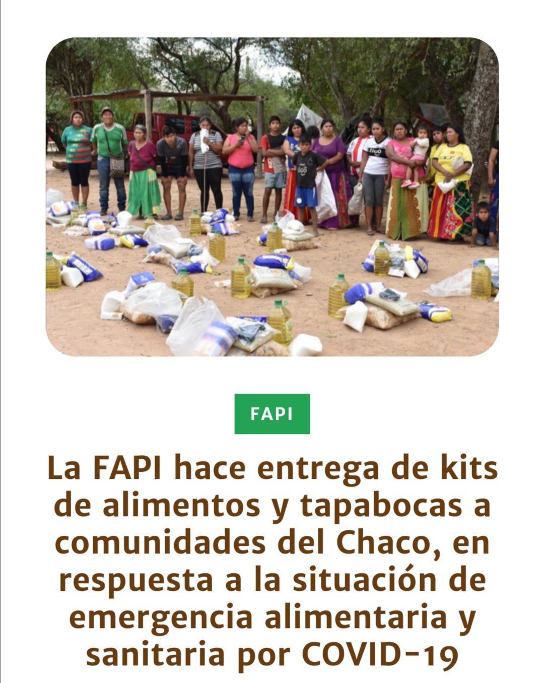 Campaña Solidaria de la FAPI - Wendá